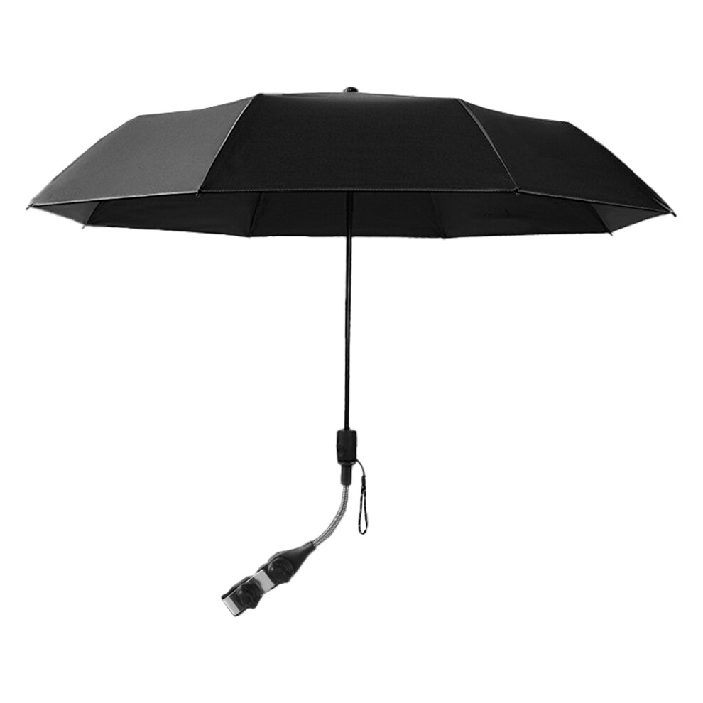 Triple Fold Sun Umbrella 37.4in Baby Stroller Parasol with Metal Clamp