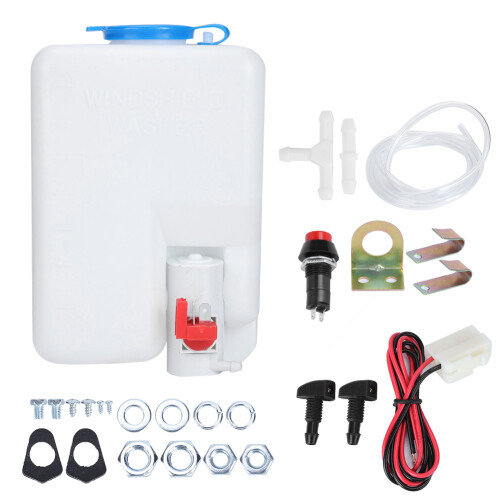 12V Windshield Washer Bottle Kit, Plastic, Size: approx.175mmx125mmx90mm 1