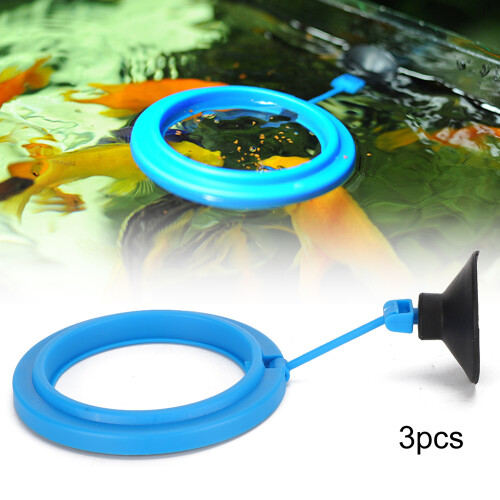 3PCS Blue/Black Plastic Fish Feeder Ring for 1m Tanks, 5.4cm 2