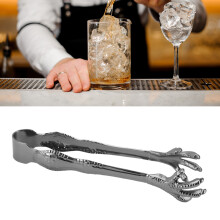 Stainless Steel Claw Ice Tongs, Eagle Shape, 70x200mm, Black Plated