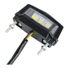 3LEDs Motorcycle Black Mini LED License Plate Light, Rear Tail Lamp for Motorcycles, Waterproof, Compact Design