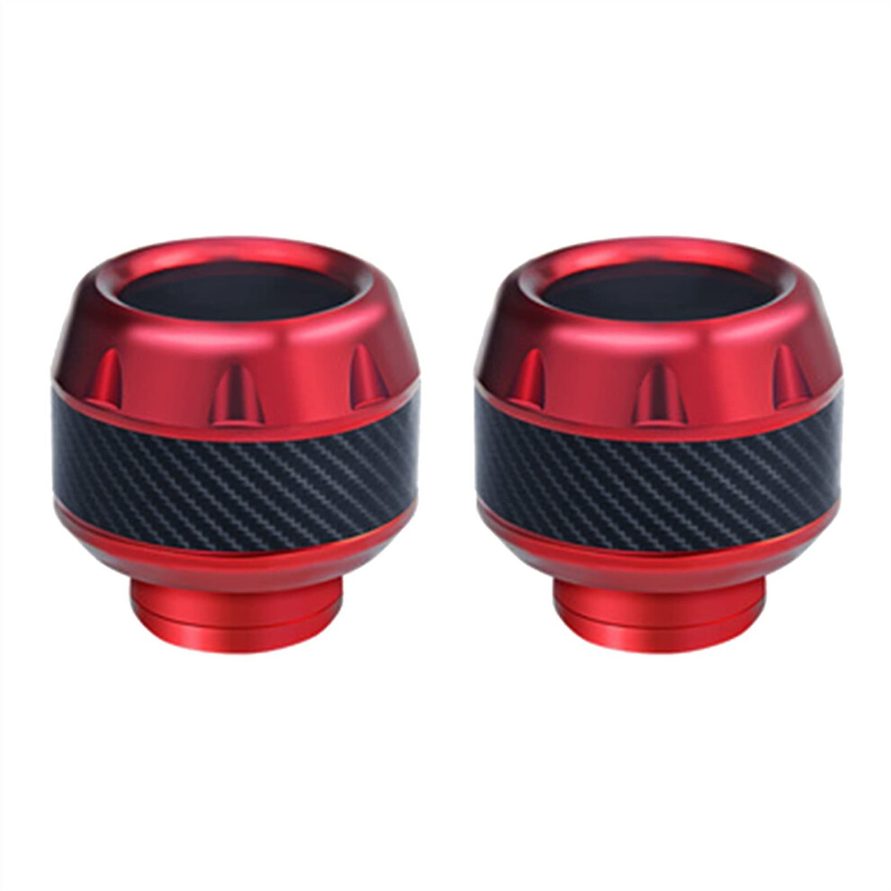 Motorcycle Crash Sliders - 2 Pcs Aluminum Alloy Falling Protector Front Fork Cups Universal Rosso Color 6038364332981