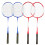 4 Player Badminton Set with Rackets Poles Net 4