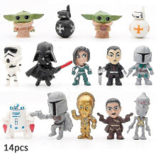 14pcs Star Wars Mini Figures Set, Figurines Ornament, Cake Cupcake Toppers Decoration Kids Birthday Party Supplies