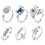 6 Anxiety Ring Women's Adjustable Split Ring Set Rotating Ring Ring Suitable for Anxiety 10