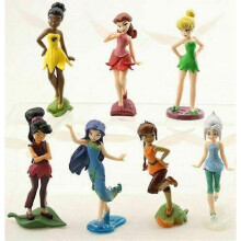 7 Pcs/set Tinkerbell Tinker Bell Fairy Action Stand Action Figures Xma