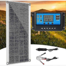 300w 12v Solar Panel Kit with 60a Solar Charge Controller for Rv, Yacht, Outdoor, Garden Lighting - Battery Charger Kit