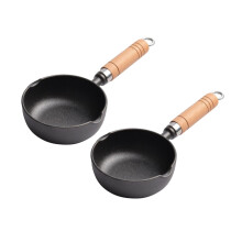 2pcs Mini Cast Iron Skillet Set, Non-Stick Omelette Maker, Easy to Clean, Space-Saving Oil Heating Cookware