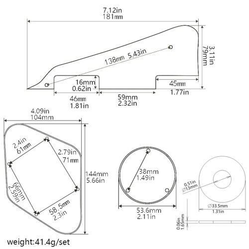 Electric Guitar Pickguard Assembly Scratch Plate Guitar Part 2
