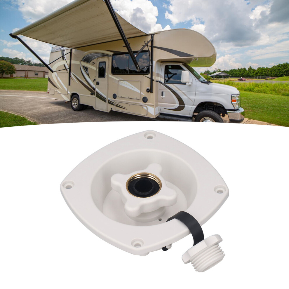 Pressure Regulated Rv Water Fill Inlet For Boat Camper With Knob Design White 8451349010410