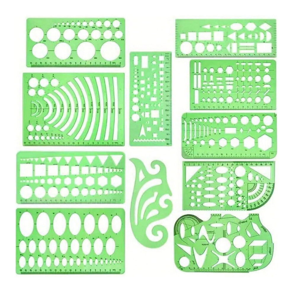 Multipurpose Geometric Drawing Templates Stencils Clear 7627000086631