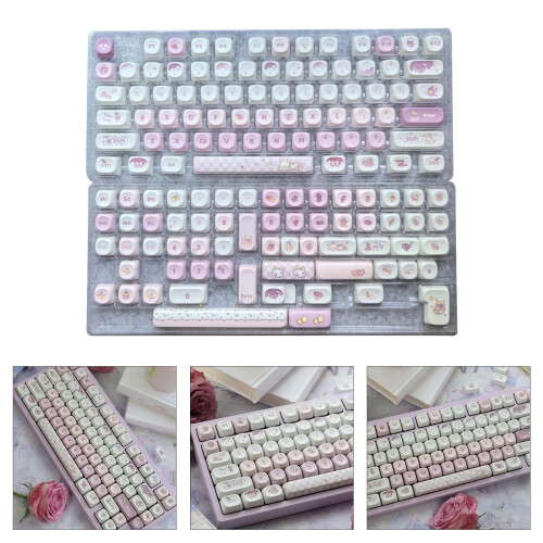 136Keys Cute Rabbit MOA Profile Keycap PBT DYE-Sub Keycap for 1