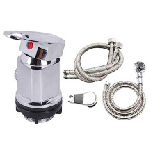 Mixer Tap Sprayer Set for Shampoo Basin Handheld Shower G1/2 Outlet with 80cm Zinc Alloy Hose Silver Finish