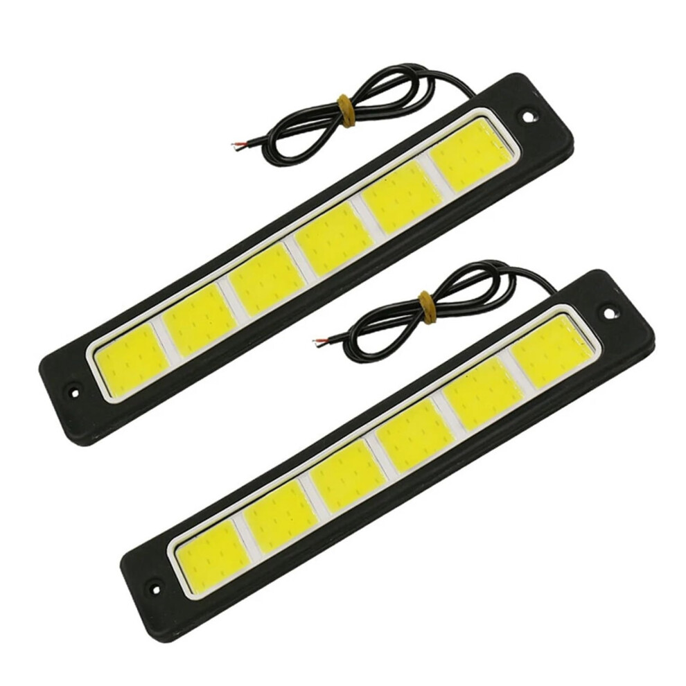 2Pcs Flexible Cob Led Strip Daytime Running S 190X35mm 12V Car Fog Compatible With All Vehicles Light 6038364334626