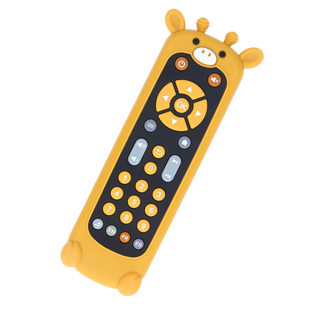 Multifunctional Baby Remote Toy: Numbers Music & Giraffe Teether Cover Black
