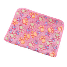 Couverture pour animal de compagnie 15,7 x 23,6 po peluche corail motif empreinte de patte