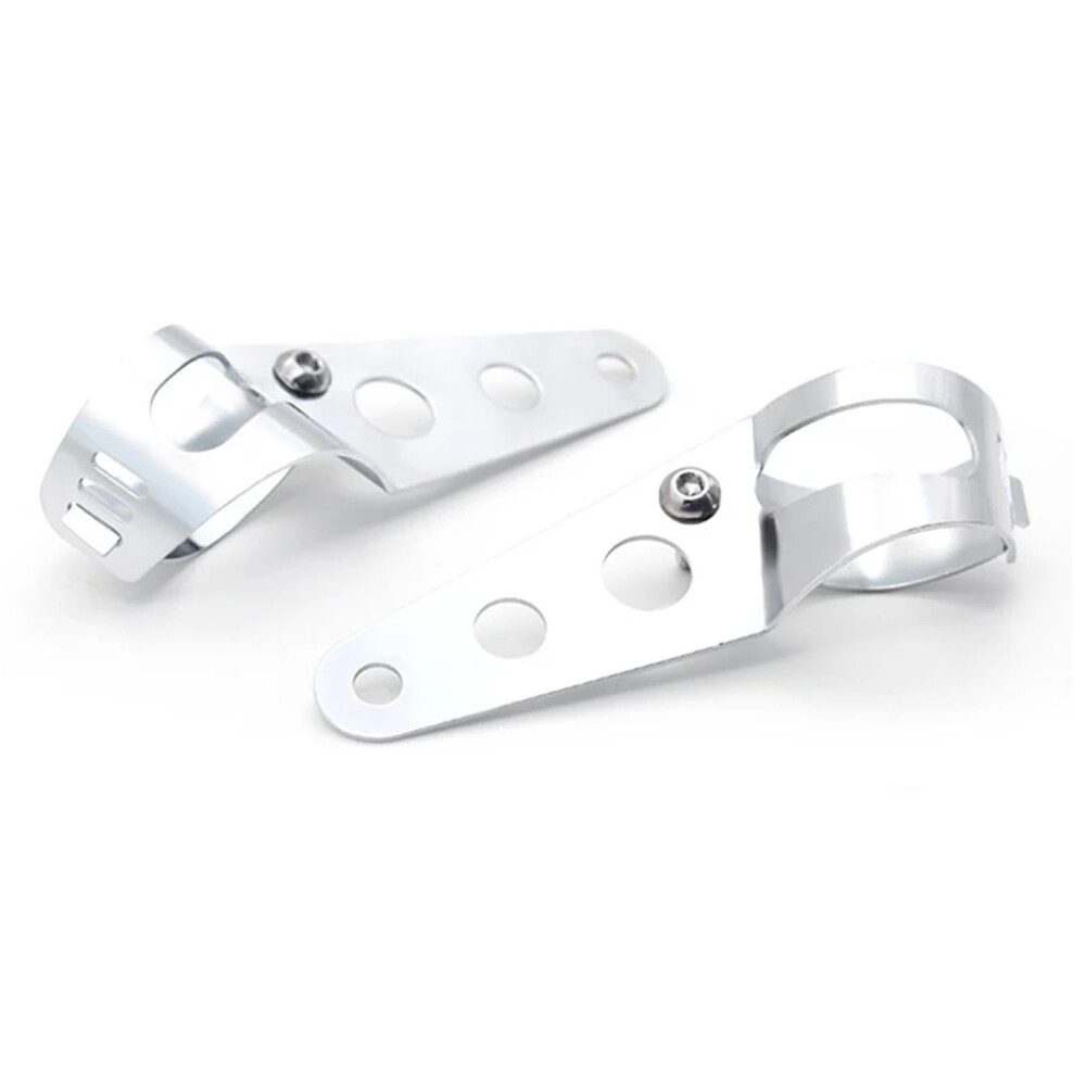 Motorcycle Headlight Mount Bracket Adjustable Fork Ear Clamp 27-36Mm 38-48Mm Compatible Chopper Headlamp Silver 9016109797209