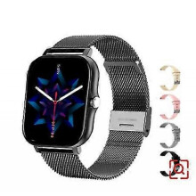(Black four silicone) Smart Watch: Step Heart Rate Monitor, Bluetooth Call, Touch Screen