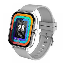 (silver gray) Smart Watch: Step Heart Rate Monitor, Bluetooth Call, Touch Screen