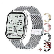 (four silicone strap) Smart Watch: Step Heart Rate Monitor, Bluetooth Call, Touch Screen