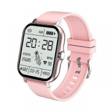(Pink) Smart Watch: Step Heart Rate Monitor, Bluetooth Call, Touch Screen