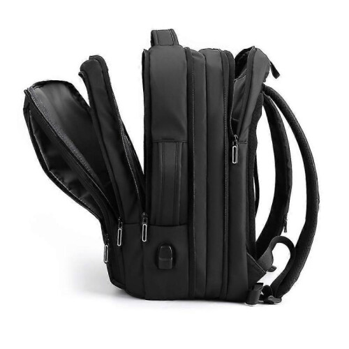 (black) Large-capacity Water-repellent Business Backpack Computer Bag Expandable Travel Backpack 1