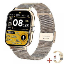 (Steel silicone) Smart Watch: Step Heart Rate Monitor, Bluetooth Call, Touch Screen