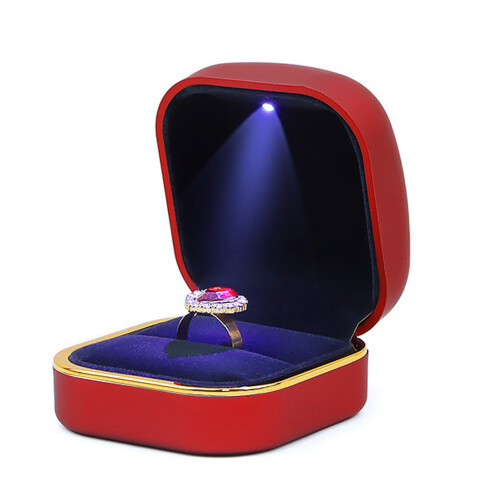 LED-Ring-Box mit rotem Samt-Innenfutter, 75mAh CR2016 2