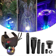 (EU Plug) 600l/h 4 Led Electric Water Feature Pump Small Fountain Outdoor Garden Fish Pond