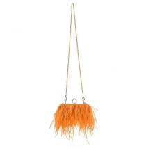(Orange) Women's Evening Clutch Bag Ostrich Feather Chain Shoulder Bag Wedding Purse Gift