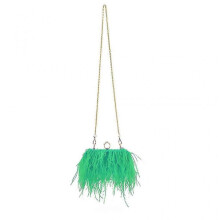 (Green) Women's Evening Clutch Bag Ostrich Feather Chain Shoulder Bag Wedding Purse Gift