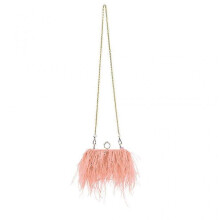 (Pink) Women's Evening Clutch Bag Ostrich Feather Chain Shoulder Bag Wedding Purse Gift
