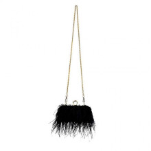 (Black) Women's Evening Clutch Bag Ostrich Feather Chain Shoulder Bag Wedding Purse Gift