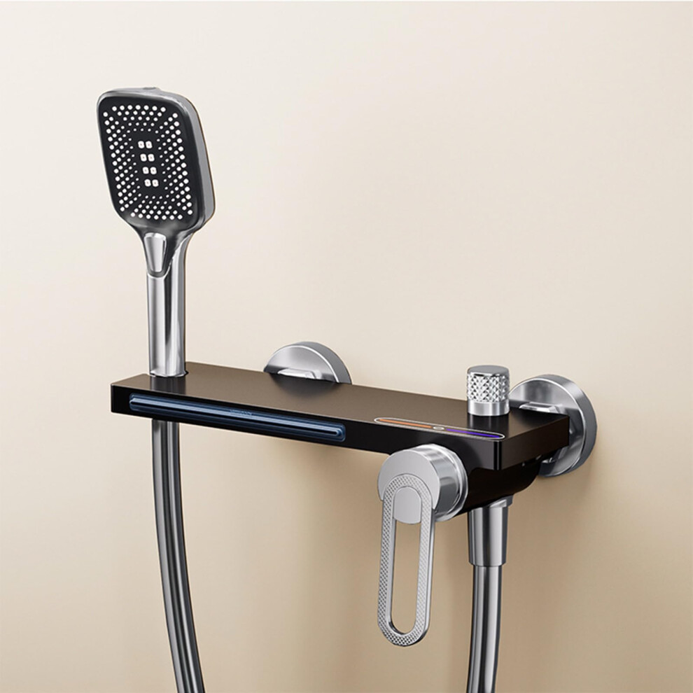 Waterfall Bath Taps Wall Mounted Mixer Taps With Shower Attachment Gold Chrome And Black Tub Filler Bathroom Faucet 9016109797391