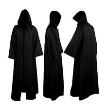 (S) Men Cloak Coats Hooded Solid Loose Windproof Mens Trench Winter Long Cape Poncho Z