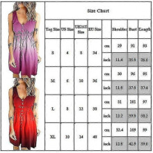 (XL, Rainbow Color) Ladies Dress Gradient Tank Dress Summer Casual Sleeveless Sundress