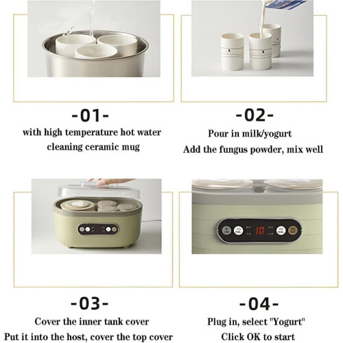 Automatic Mini Rice Wine Maker 1.7L Capacity with 8 Cups, LCD Smart Touch Screen for DIY Home Brewing 2