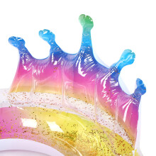 Inflatable Queen Crown Sequin Swimming Ring 100cm for Girls Women