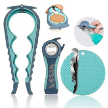 4pcs Jar Opener for Weak Hands Light Blue Fashion Design Bottle Opener for Seniors with Arthritis Tool