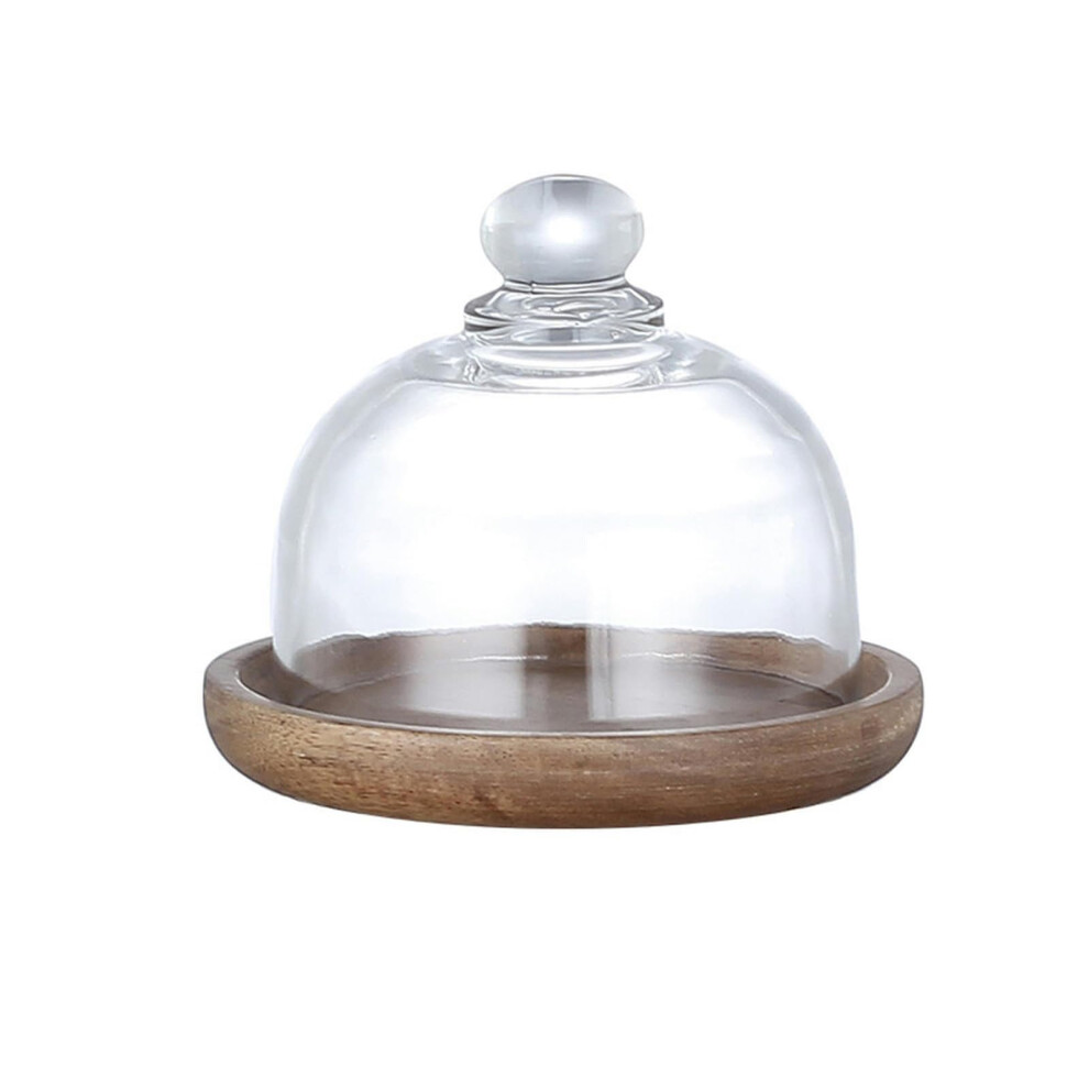 Dessert Plate Tray Wooden Covered Glass Cover Cake Plate For Desserts Size Options-image-OPC-PKFCPNW-NEW