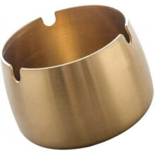 (gold) Stainless Steel Round Thickened Anti-fall High Temperature Resistant Ashtray (color) (q)