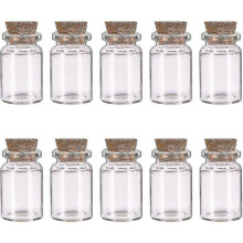 10 Pcs Small Glass Bottles Cork Lids, Mini Glass Bottles Stoppers Empty Spell Jars Small Message Bottles Tiny Shing Bottles Miniature Poti 2025