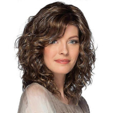 (female, Golden brown) Natural Hair Synthetic Medium Length Wigs 2025