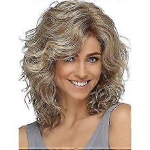 (female, Blonde) Natural Hair Synthetic Medium Length Wigs 2025