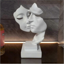 White Sculpture, Modern Abstract Art Sculptures, Decoration, for Living Room, Bar, Bedroom, Couple Statue, Gift, Resin