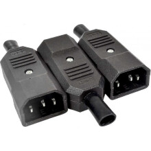 3-pack Ac 10a 250v Male Panel Mount Plug Adapter Iec 320 C14 Power Connector Socket Black Screw Mount 3 Pins Inlet Power Plug Socket 2025