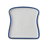 Dinnerware Set 2pcs Dessert Plates Bread Shaped Ceramic Breakfast Toast Dishes Blue Salad Fruit Snack Tray