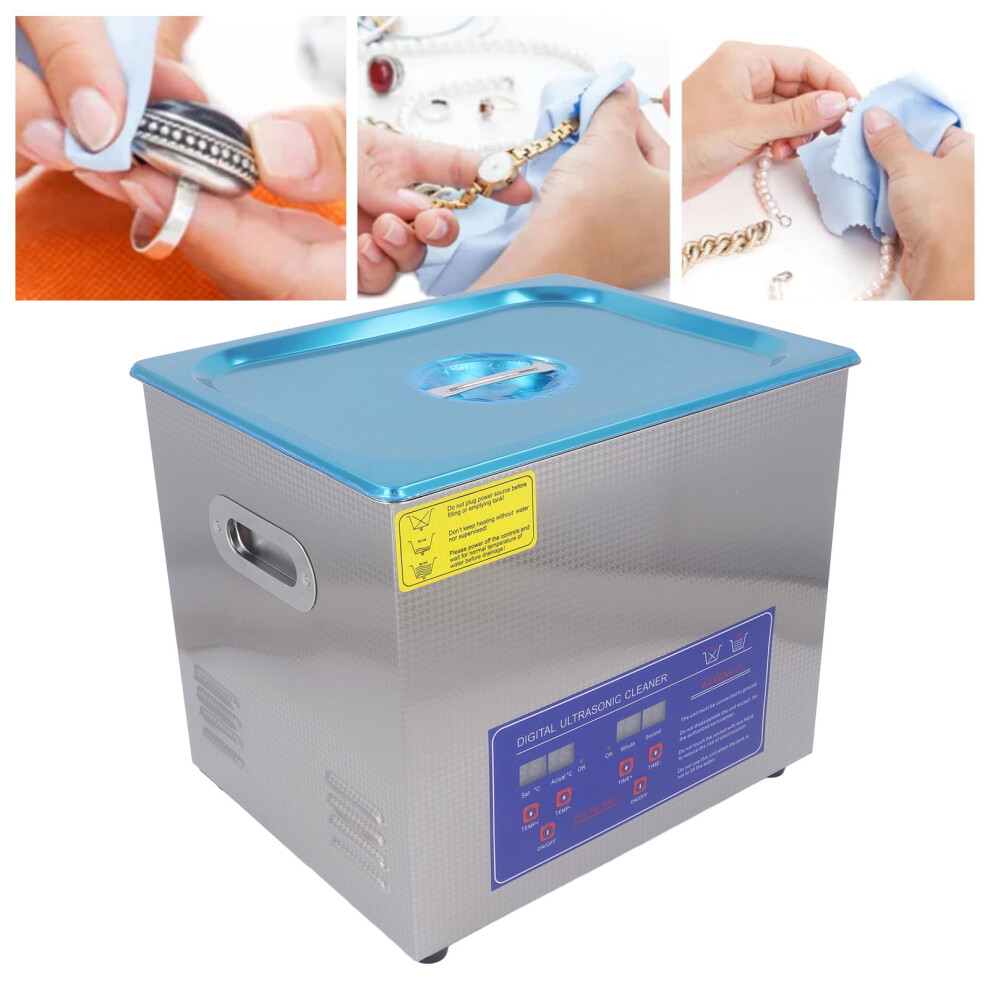 10L Ultrasonic Cleaner 240W 40KHz Stainless Steel with Heater
