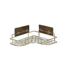 Golden single-layer storage rack, suitable for bathroom and kitchen corners 2025