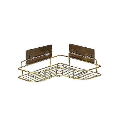 Golden single-layer storage rack, suitable for bathroom and kitchen corners 2025